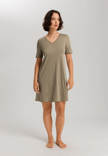 Cotton Silk V-Neck Cotton Nightgown | Silver Sage 74814-2651